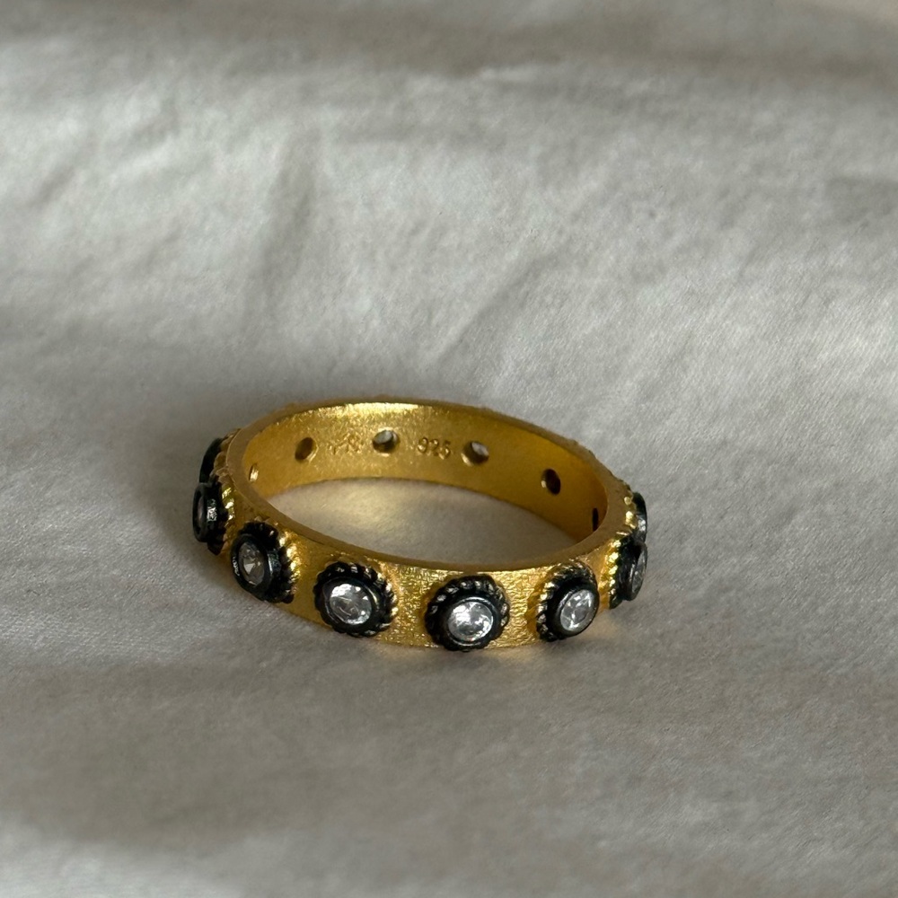 New Freida Rothman Sterling and matte gold Black and silver stud Accents - Picture 4 of 4